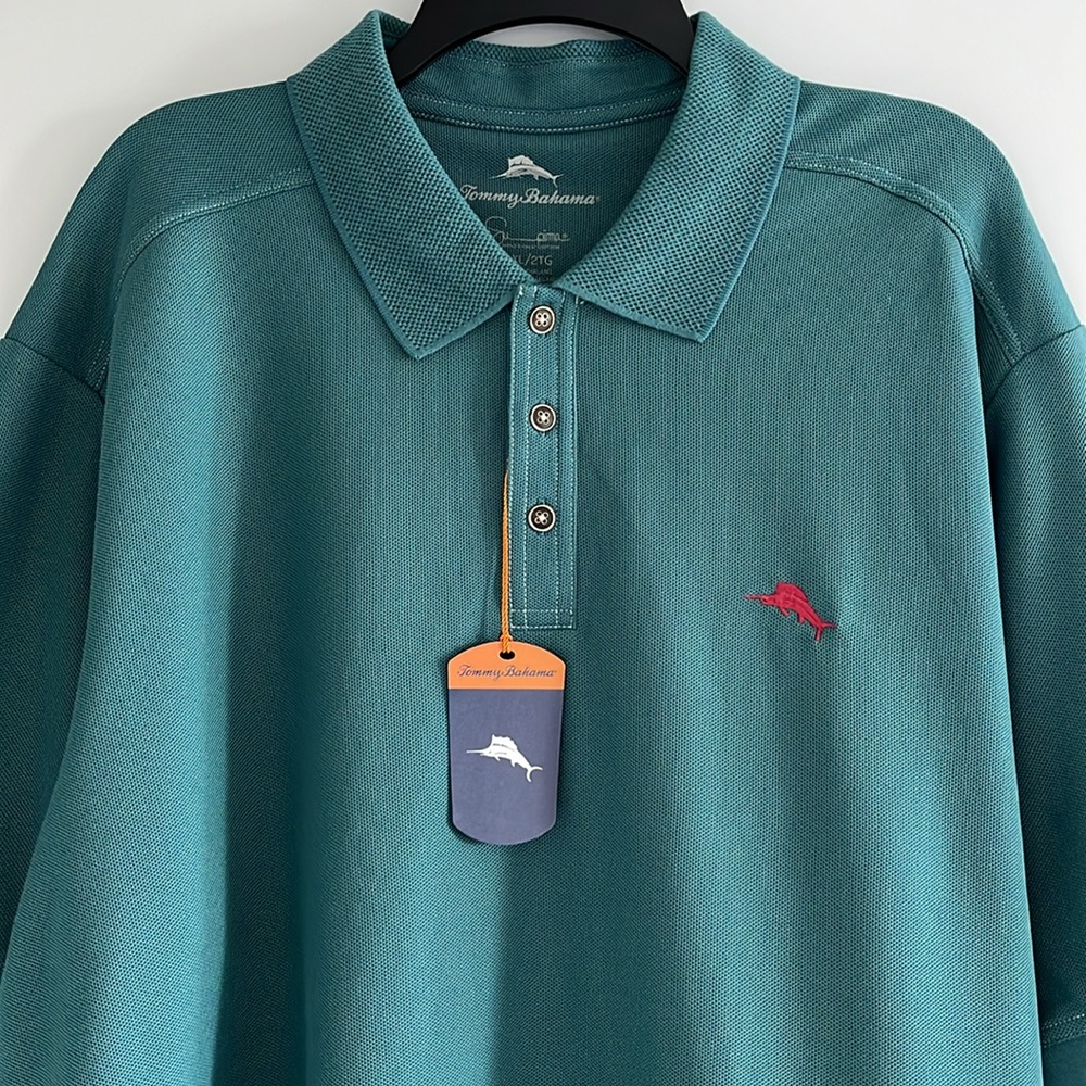 Tommy Bahama Green Polo Shirt Classic Design - Picture 4 of 11